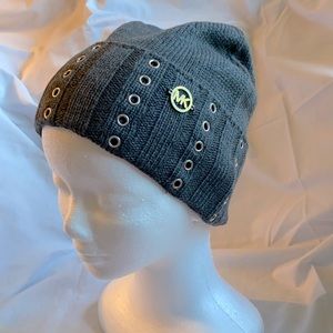 COPY - Michael Kors Dark Gray Grommet accent beanie